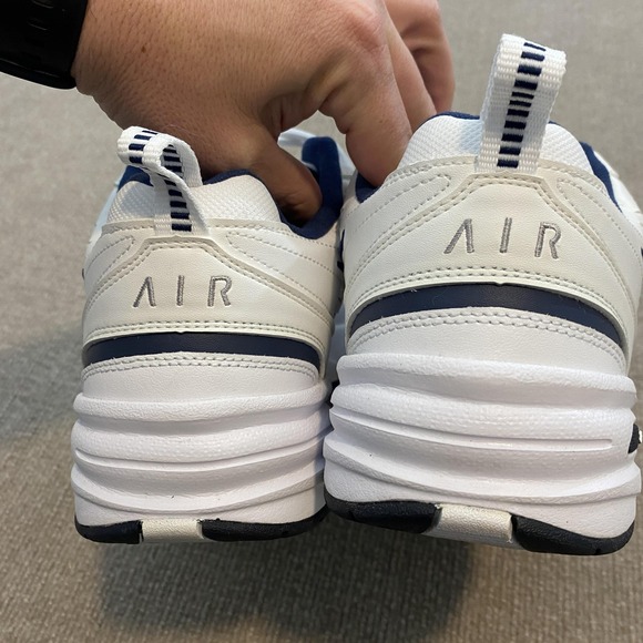 Nike Air Monarch IV Shoes Mens Size 12 White Navy Training Sneakers 416355-102 - Picture 6 of 10